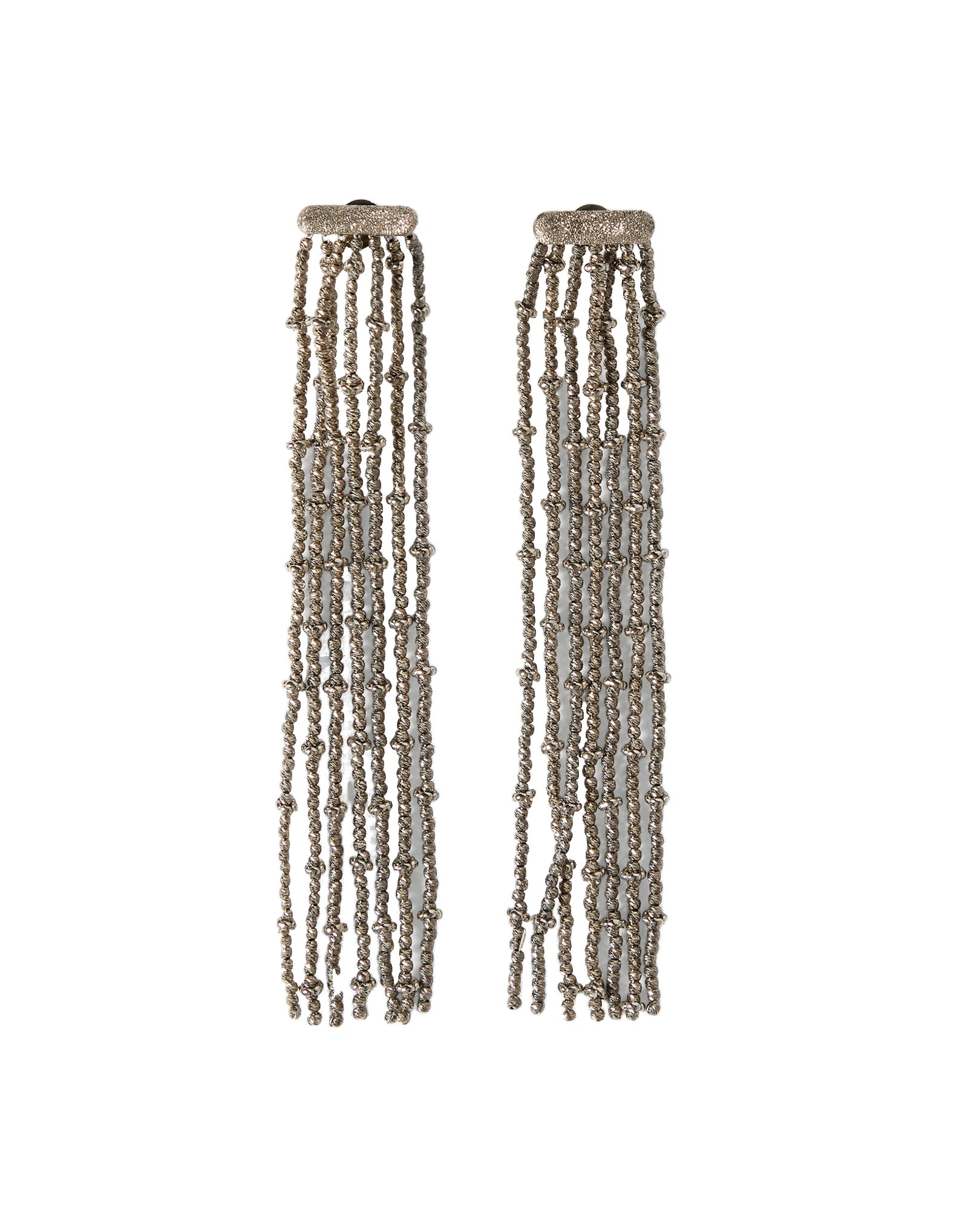 Brunello Cucinelli Silver frayed earrings in Silver Brunello Cucinelli Silver frayed earrings in Silver | Earrings | Luxury Shoes