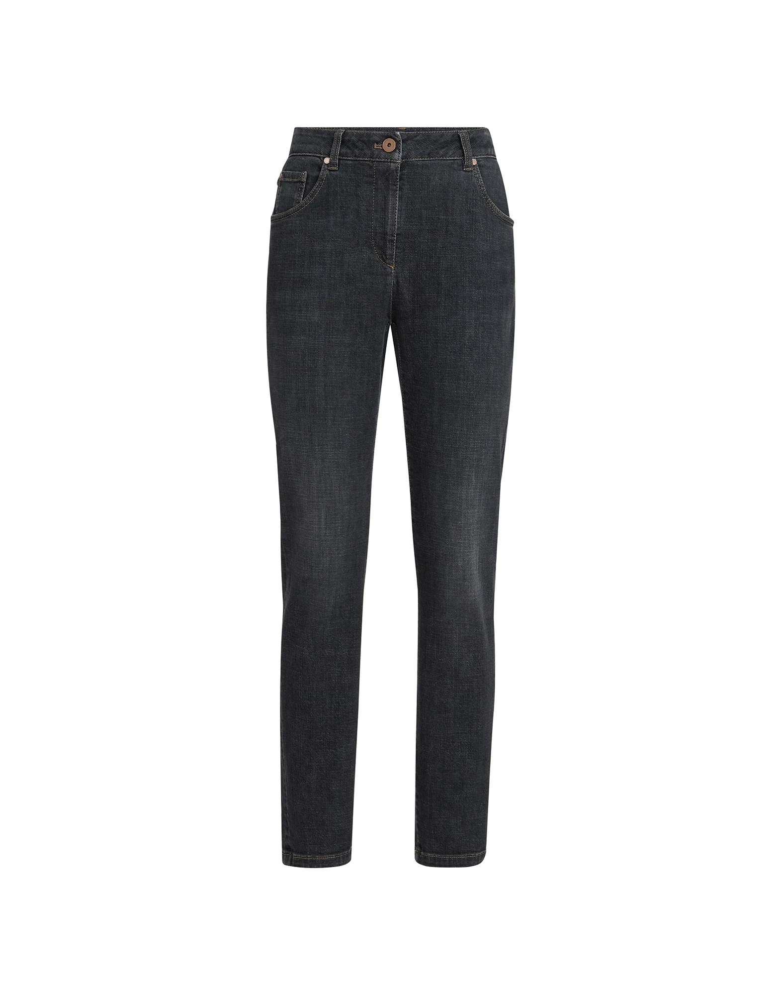 Brunello Cucinelli Slim fit five-pocket trousers in Dark Grey Brunello Cucinelli