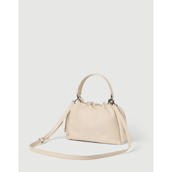 Small Soft Leather Mellow Bucket bag in Ivory - Image 2