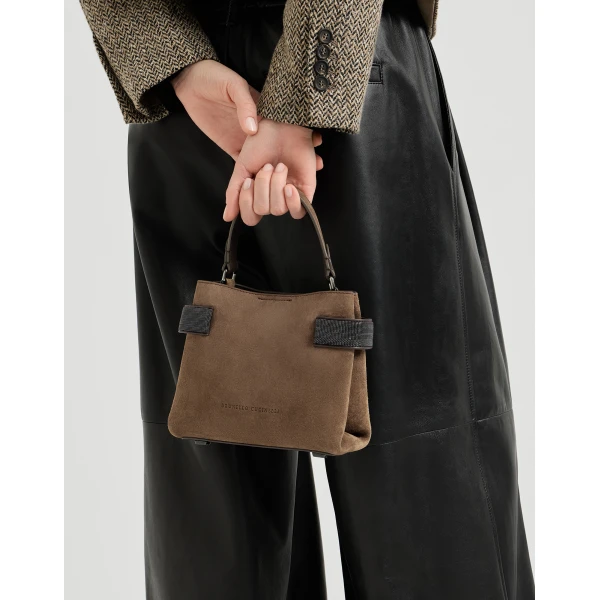Small Top-Handle Essence bag in Brown - Image 4