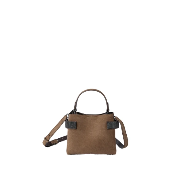 Brunello Cucinelli Small Top-Handle Essence bag in Brown