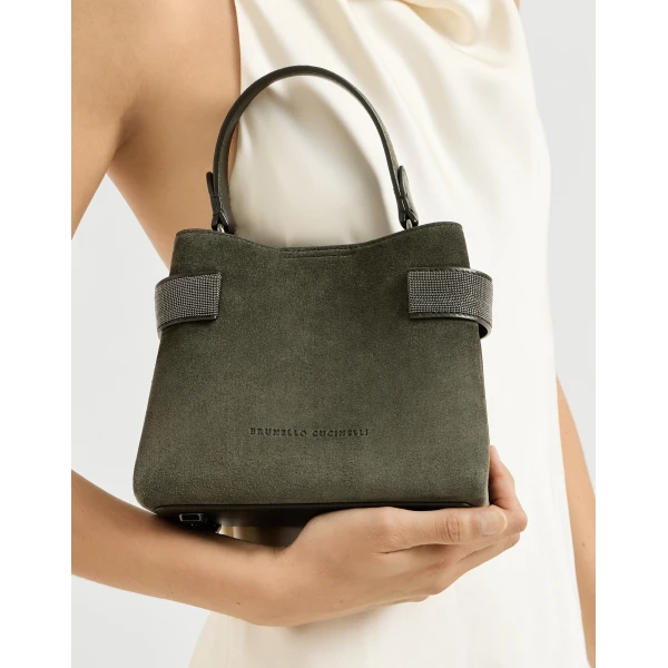 Small Top-Handle Essence bag in Green - Image 4