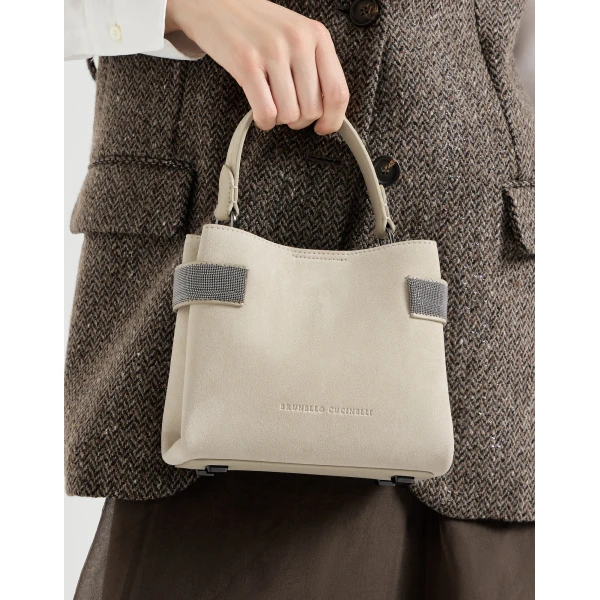 Small Top-Handle Essence bag in Ivory - Image 4