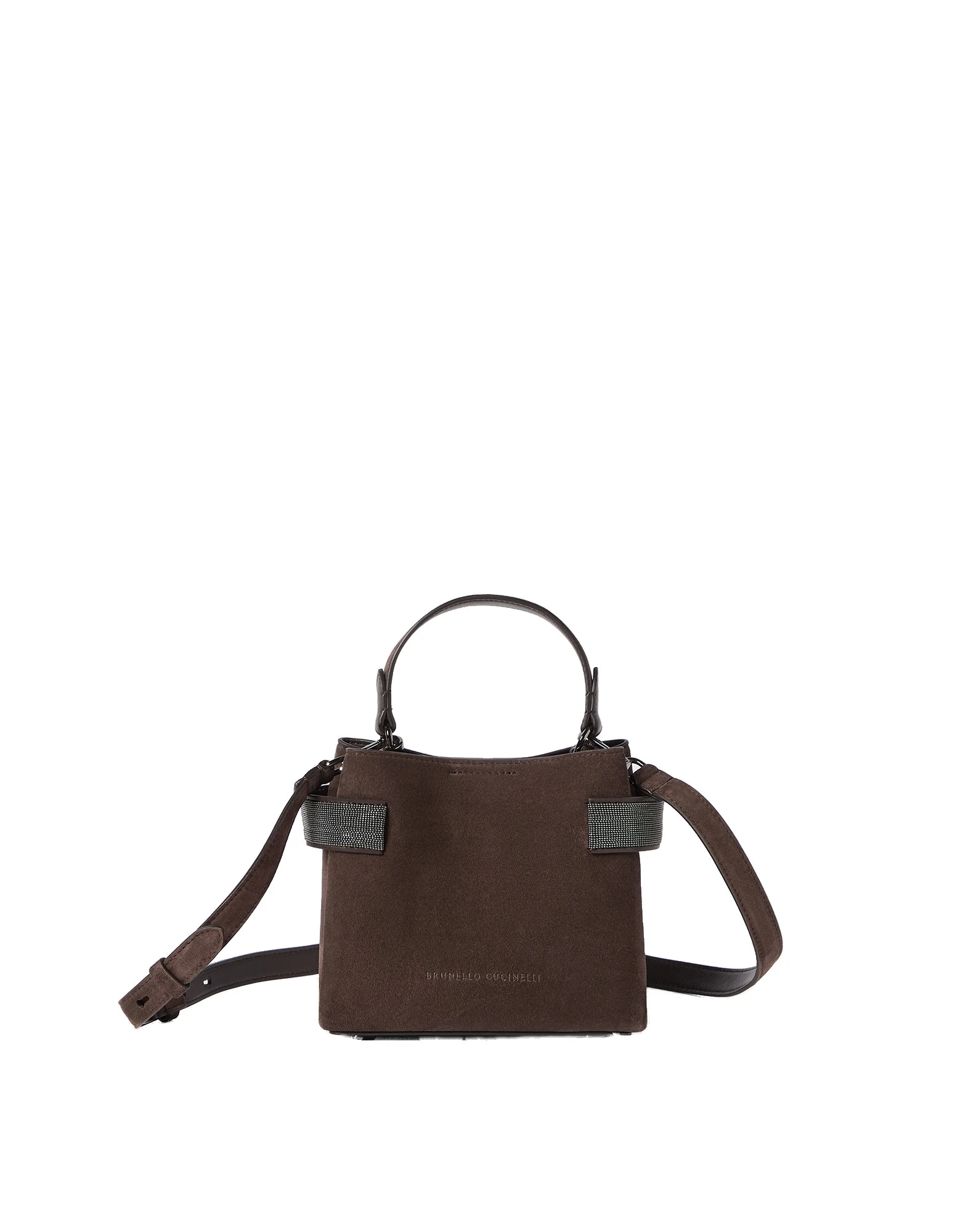 Brunello Cucinelli Small Top-Handle Essence bag in Pine Cone Brown | Buy Mini Bags at Luxury Shoes Brunello Cucinelli Small Top-Handle Essence bag in Pine Cone Brown
