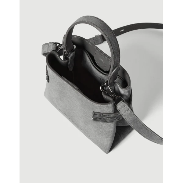 Small Top-Handle Essence bag in Stone Grey - Image 5