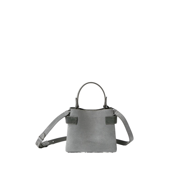 Brunello Cucinelli Small Top-Handle Essence bag in Stone Grey