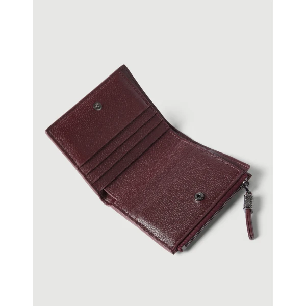Brunello Cucinelli Small leather wallet in Amaranth, view 3 | Wallets & Purses | Luxury Shoes 