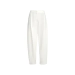 Brunello Cucinelli Smooth French terry pleated track trousers in White