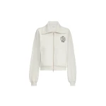 Brunello Cucinelli Smooth French terry sweatshirt with logo in Milk