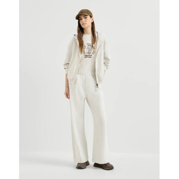Smooth French terry trousers in Milk - Image 6