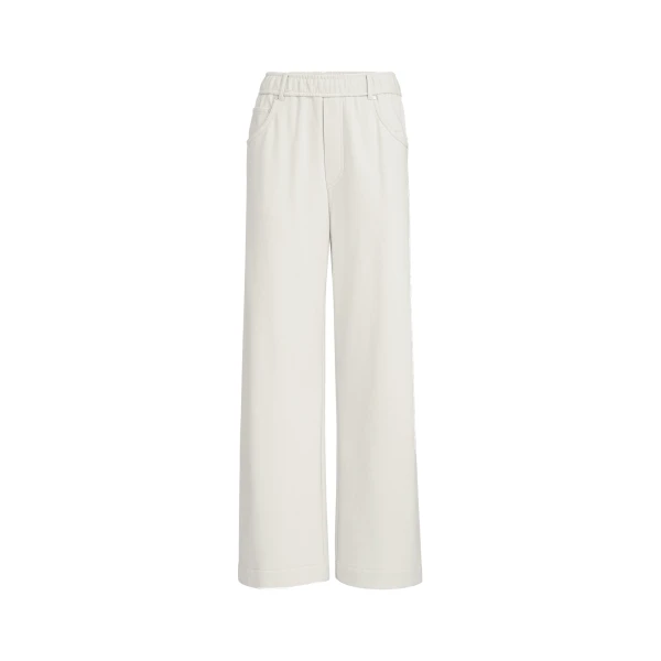 Smooth French terry trousers in Milk