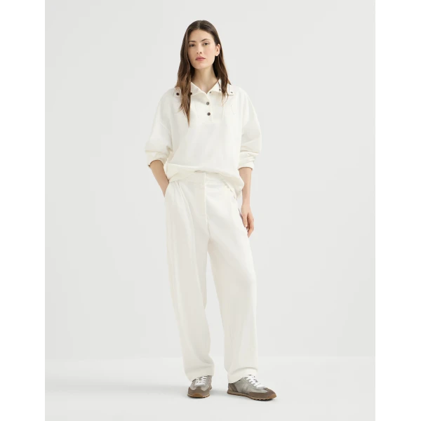 Smooth cotton French terry sweatshirt in White - Image 6