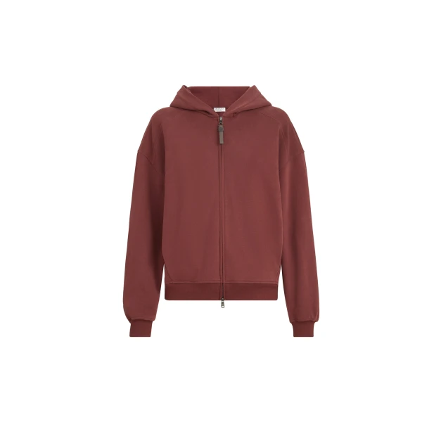 Smooth cotton French terry sweatshirt in Wine