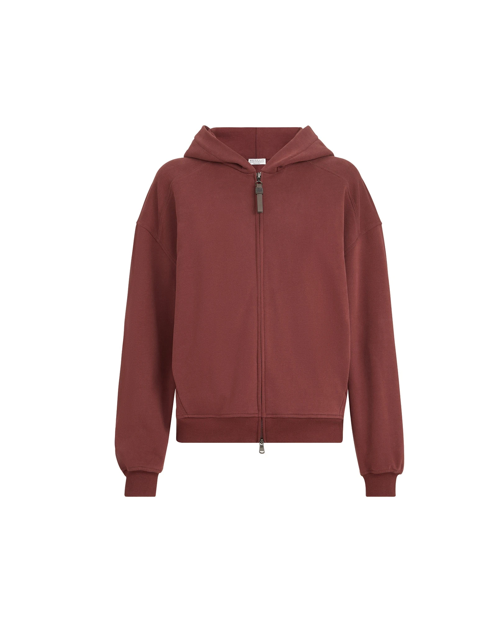 Brunello Cucinelli Smooth cotton French terry sweatshirt in Wine | Buy Jackets at Luxury Shoes Brunello Cucinelli Smooth cotton French terry sweatshirt in Wine