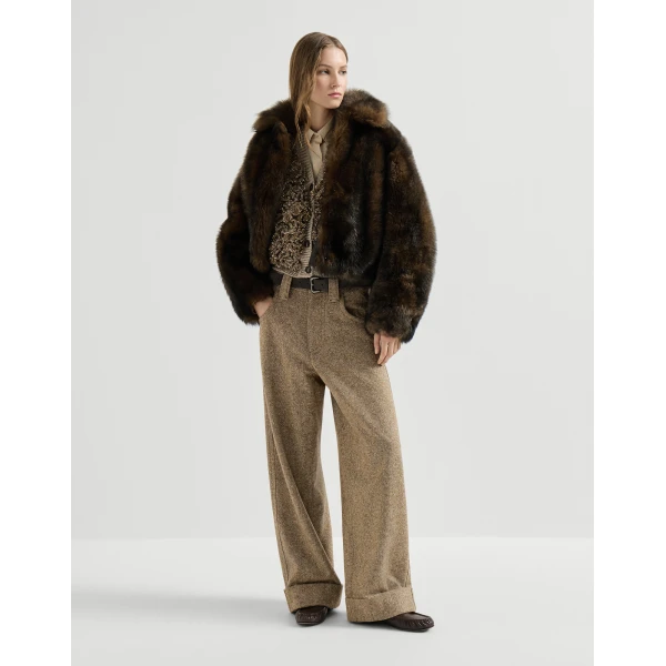 Soft Shearling outerwear jacket in Pine Cone Brown - Image 6