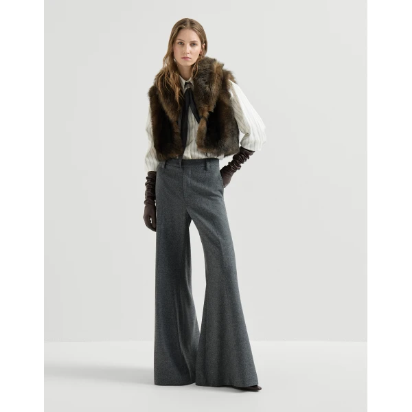 Soft shearling vest in Pine Cone Brown - Image 6