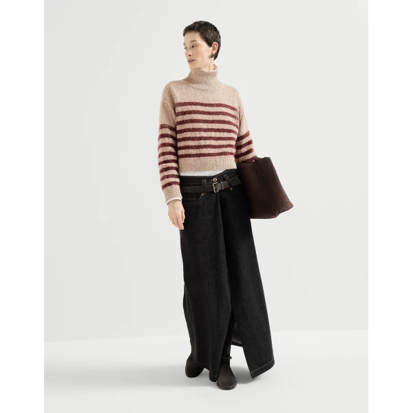 Soft virgin wool and cashmere sweater in Beige - Image 6