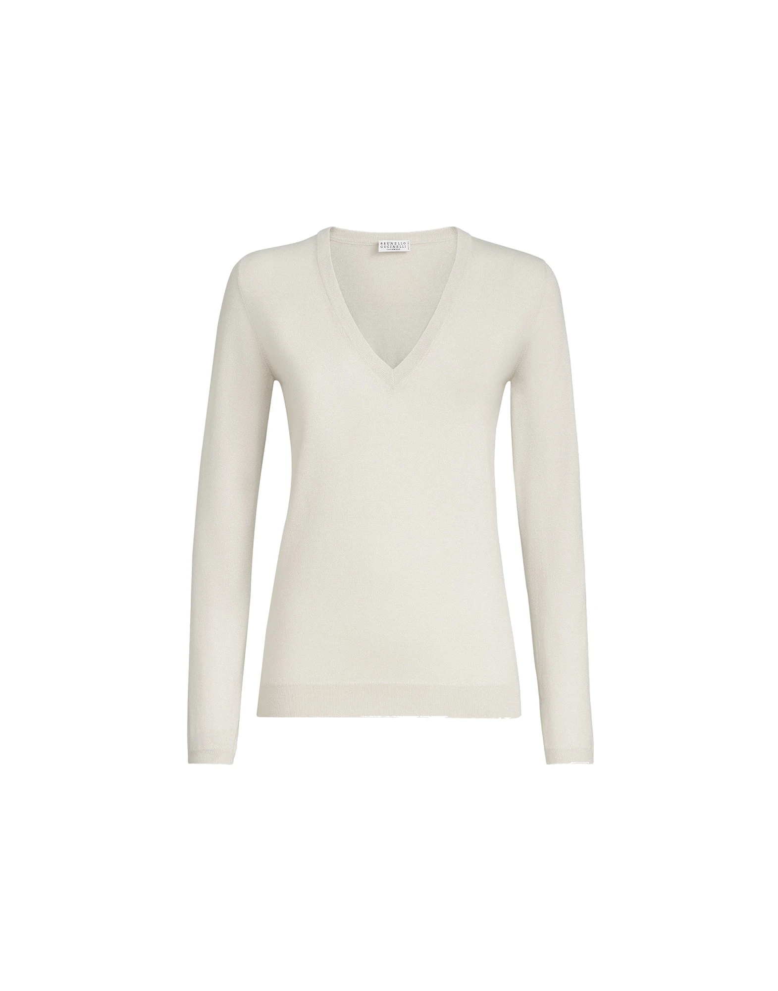 Brunello Cucinelli Sparkling cashmere and silk sweater in Milk Brunello Cucinelli