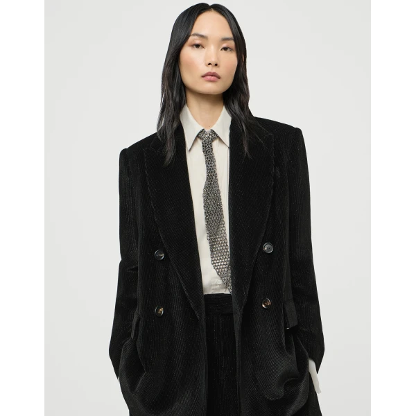 Brunello Cucinelli Sparkling corduroy blazer in Black