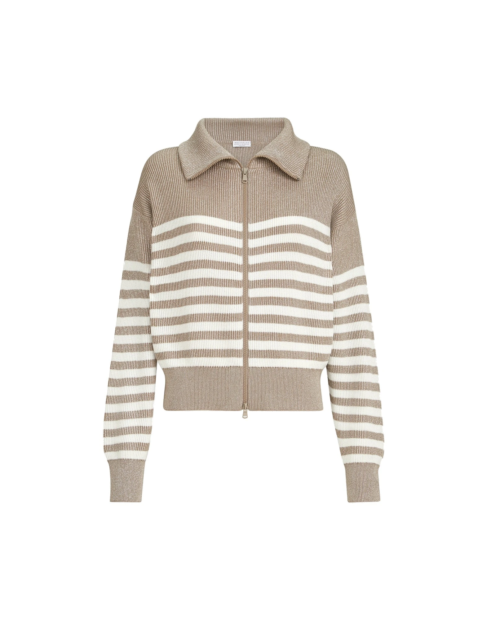 Brunello Cucinelli Sparkling cotton cardigan in Beige Brunello Cucinelli