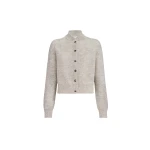 Brunello Cucinelli Sparkling double-knit net cardigan in Light Grey