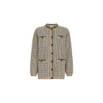 Brunello Cucinelli Sparkling houndstooth cardigan in Light Brown | Cardigan | Luxury Shoes 
