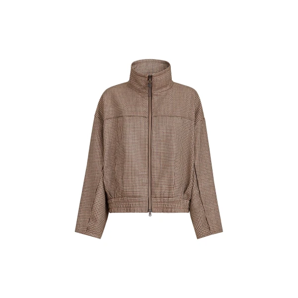 Brunello Cucinelli Sparkling houndstooth outerwear jacket in Brown