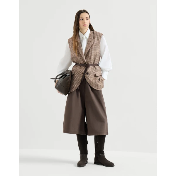 Brunello Cucinelli Sparkling houndstooth vest in Beige