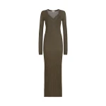 Brunello Cucinelli Sparkling knit dress with monili in Coffee | Dresses | Luxury Shoes 