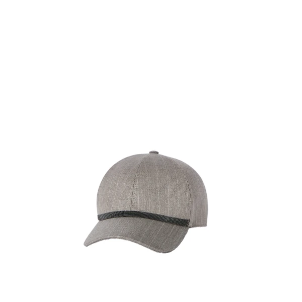 Sparkling pinstripe baseball cap in Silver