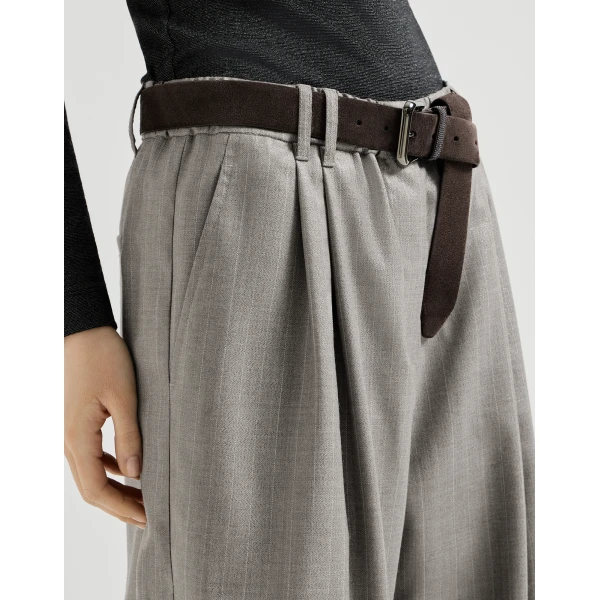Sparkling pinstripe track trousers in Silver - Image 4