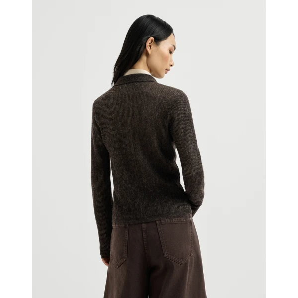 Brunello Cucinelli Sparkling rib knit cardigan in Anthracite