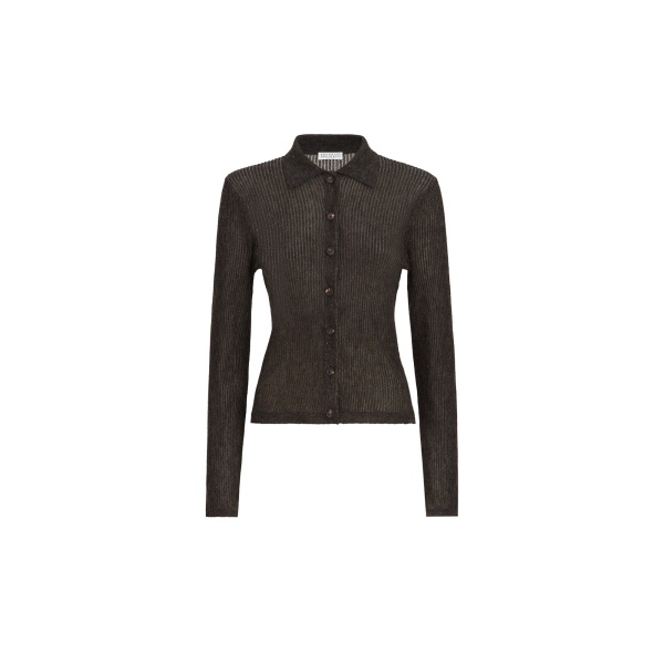 Brunello Cucinelli Sparkling rib knit cardigan in Anthracite