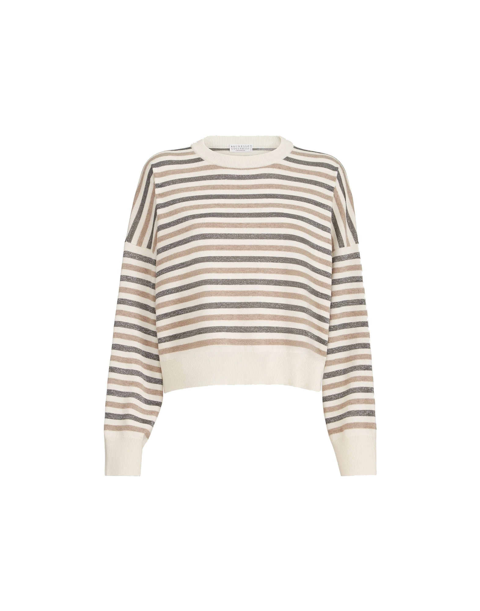 Brunello Cucinelli Sparkling stripes sweater in Panama Brunello Cucinelli