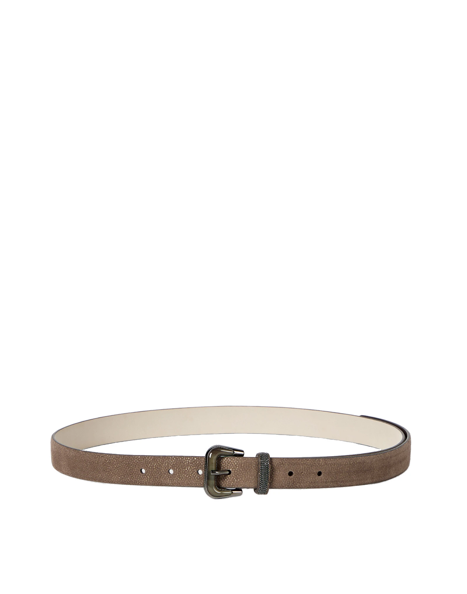 Brunello Cucinelli Sparkling textured leather belt in Bark Brunello Cucinelli Sparkling textured leather belt in Bark | Belts | Luxury Shoes
