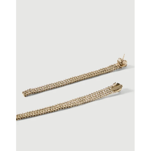 Brunello Cucinelli Sterling Silver cascade earrings in Gold, view 2 | Earrings | Luxury Shoes 