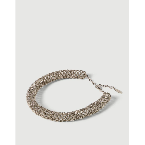 Brunello Cucinelli Sterling Silver choker in Silver, view 2 | Necklace | Luxury Shoes 