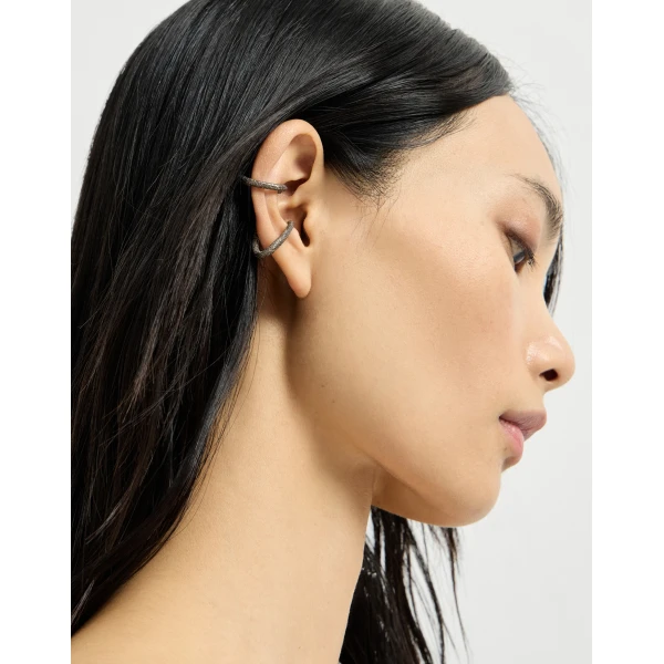 Brunello Cucinelli Sterling Silver ear cuff in Silver, view 2 | Earrings | Luxury Shoes 