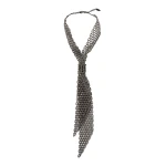 Brunello Cucinelli Sterling Silver tie in Lignite Grey | Necklace | Luxury Shoes 