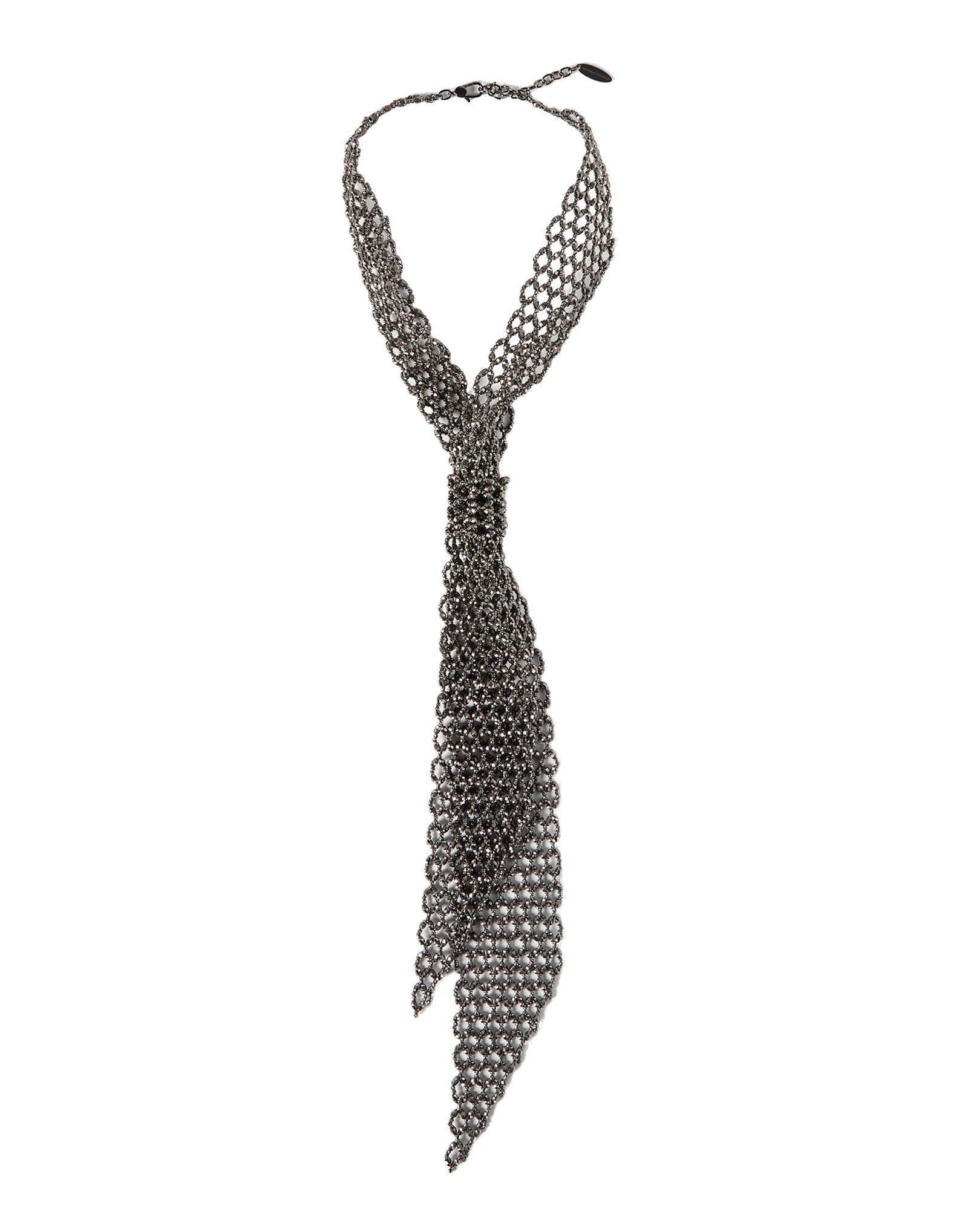 Brunello Cucinelli Sterling Silver tie in Lignite Grey Brunello Cucinelli Sterling Silver tie in Lignite Grey | Necklace | Luxury Shoes
