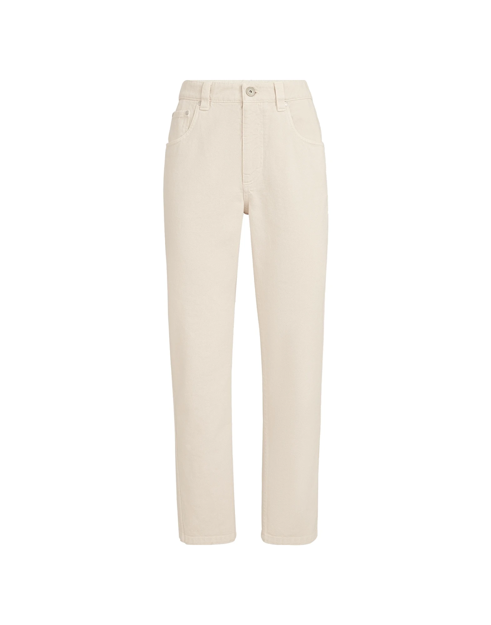 Brunello Cucinelli Straight five-pocket trousers in Milk Brunello Cucinelli
