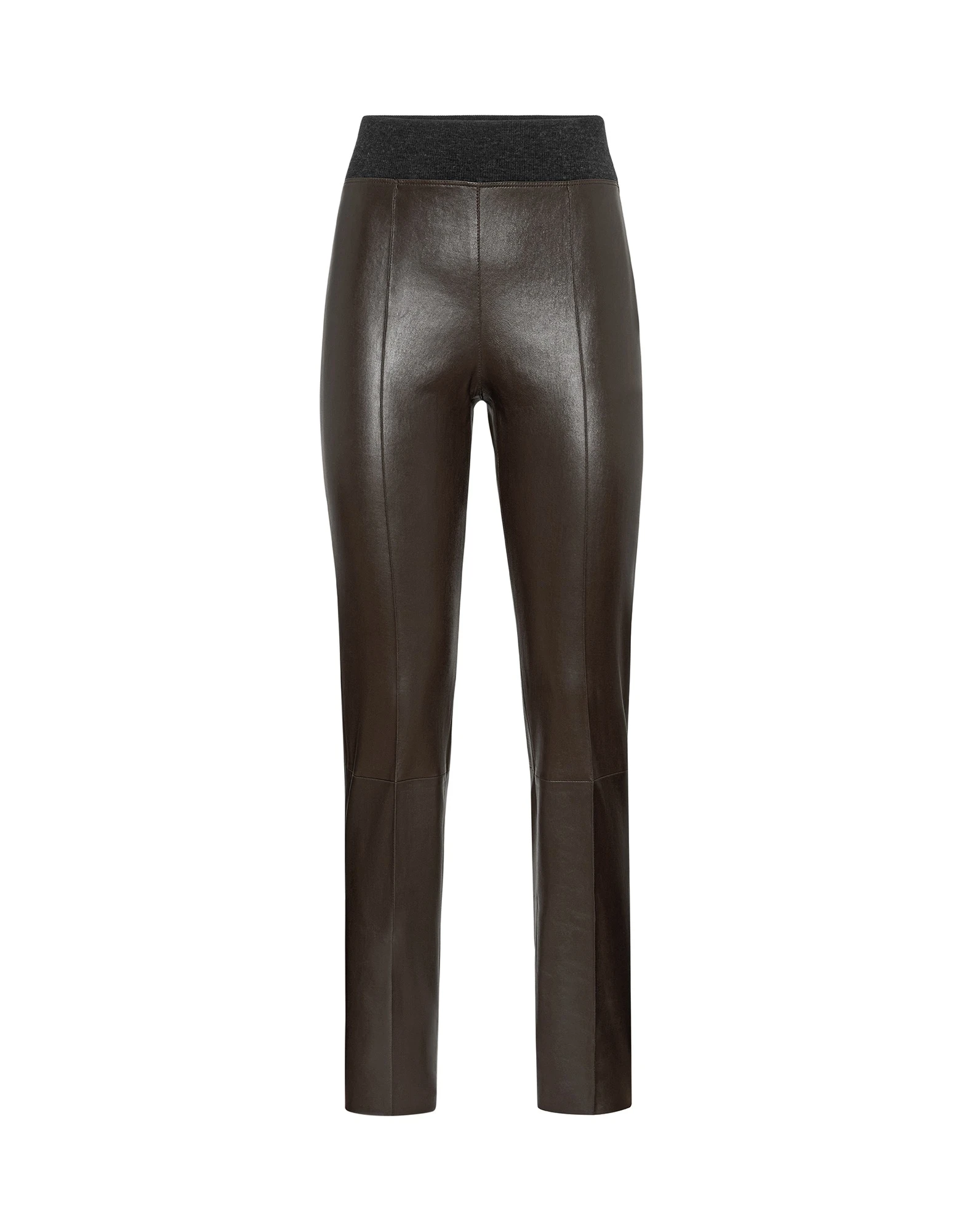 Brunello Cucinelli Stretch nappa leggings in Rust Brown Brunello Cucinelli