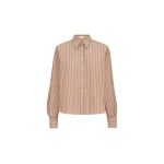 Brunello Cucinelli Striped poplin shirt in Dattero