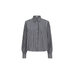 Brunello Cucinelli Striped poplin shirt in Denim