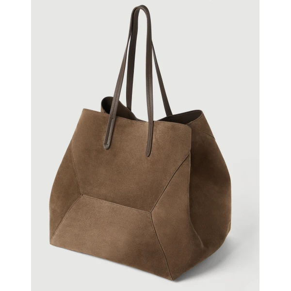 Suede BC Duo large bag in Bark - Image 3