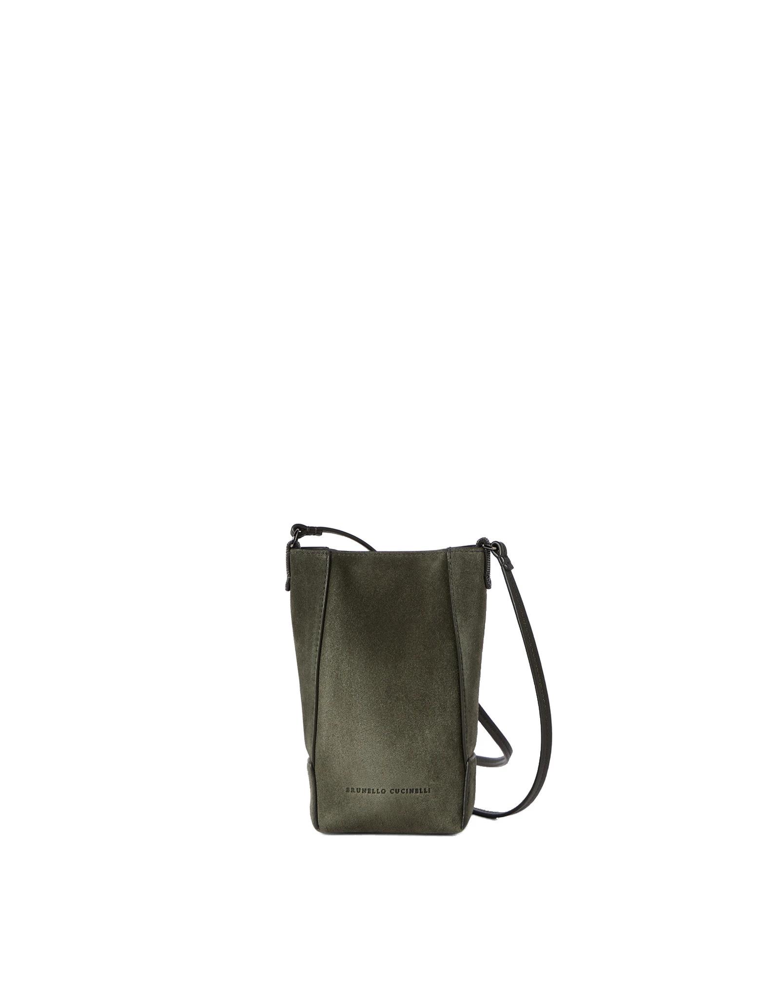 Brunello Cucinelli Suede BC Duo phone holder in Green Brunello Cucinelli Suede BC Duo phone holder in Green | Phone Cases | Luxury Shoes