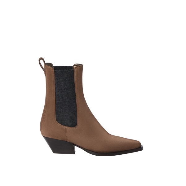 Brunello Cucinelli Suede Chelsea boots in Caramel