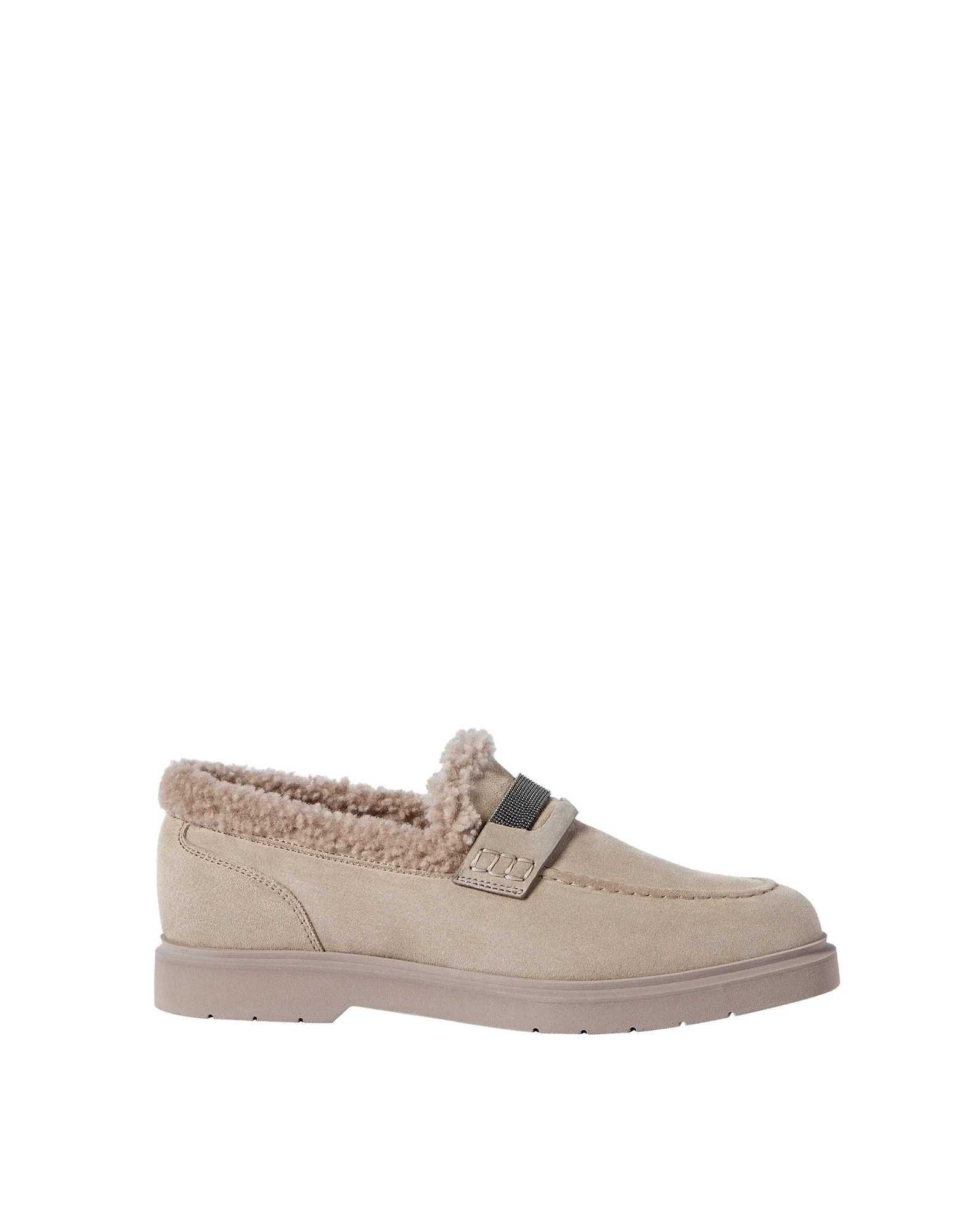 Brunello Cucinelli Suede Penny loafer in Light Grey | Buy Loafers at Luxury Shoes Brunello Cucinelli Suede Penny loafer in Light Grey