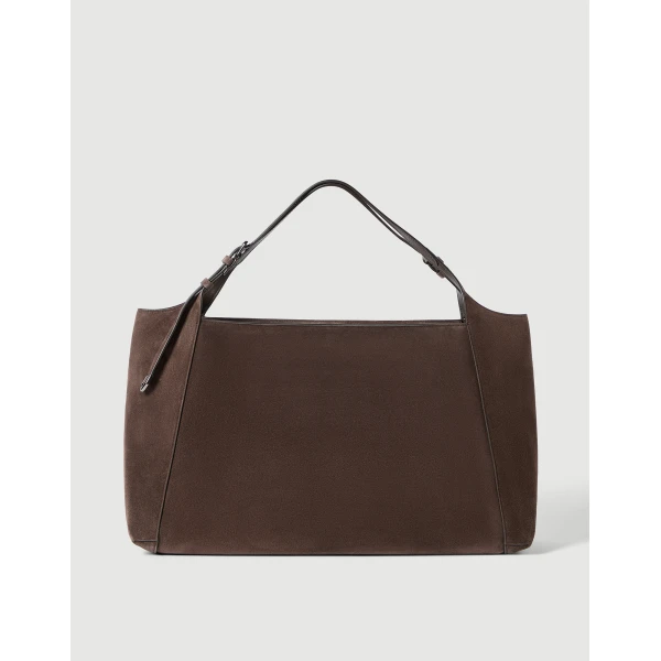 Suede Sartorial Shopper Bag in Pine Cone Brown - Image 2