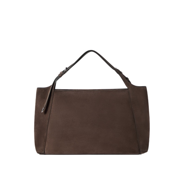 Brunello Cucinelli Suede Sartorial Shopper Bag in Pine Cone Brown